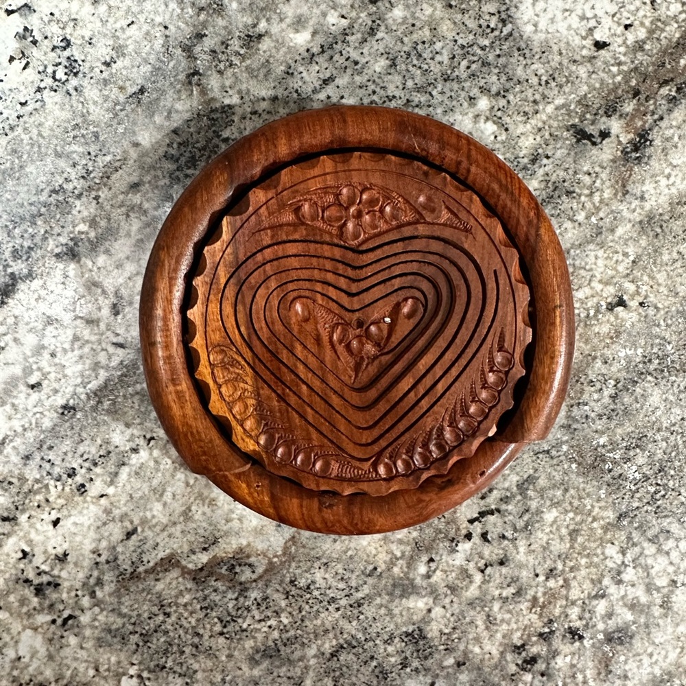 Collapsible Heart Shaped Wooden Basket